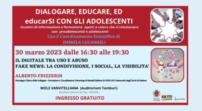 ADOLESCENTI: ALLA MOLE UN INCONTRO SULL’USO CONSAPEVOLE DEL DIGITALE