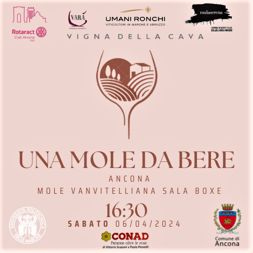 SABATO 6 APRILE, DALLE 16.30, TERZO APPUNTAMENTO CON “UNA MOLE DA BERE”, VIAGGIO ENOLOGICO TRA LE ECCELLENZE DEL TERRITORIO